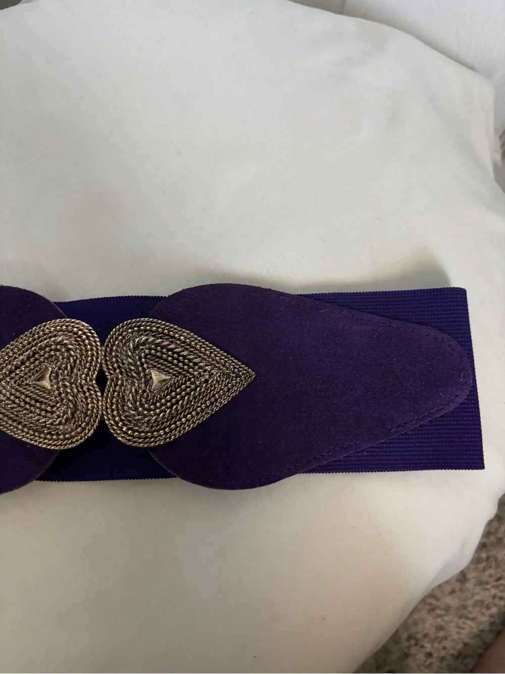 1980s Stretchy Purple Belt with Statement Buckle
